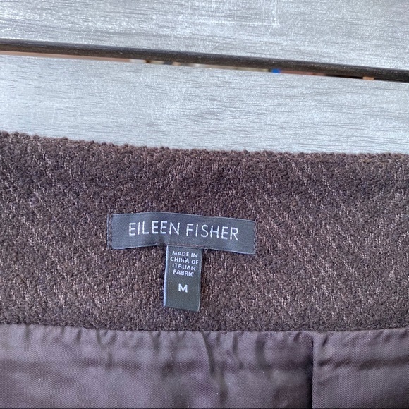 🛑 {SOLD} Eileen Fisher Wool Herringbone Tweed Pleated Mini Skirt - Picture 5 of 6